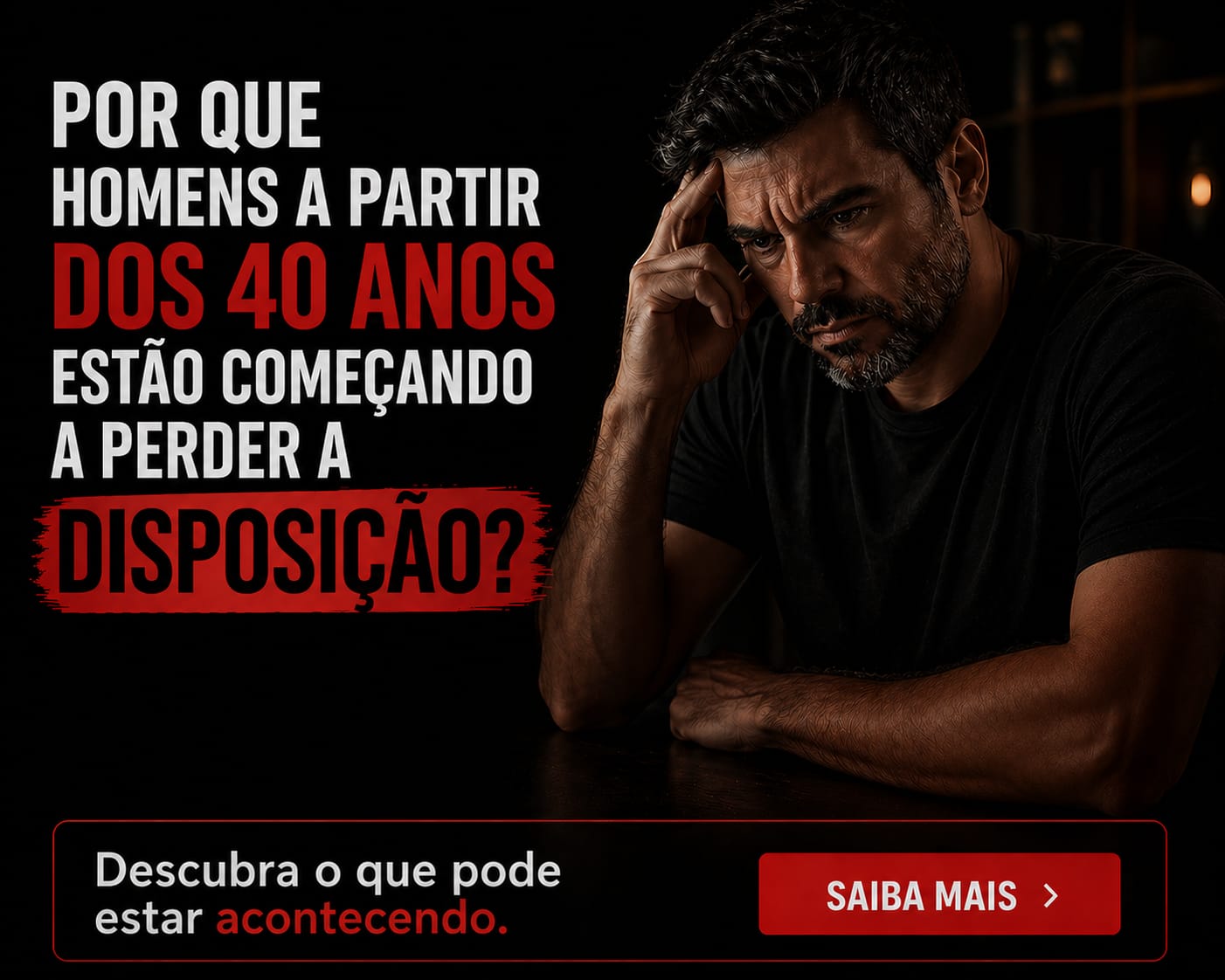 Homem pensativo e preocupado